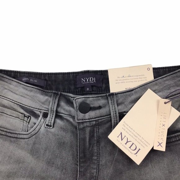 NYDJ Sheri Women's Pull-on Slim Leg 5-Pocket Jeans Tahoma Grey Size 0 MSRP $119 - Picture 7 of 7